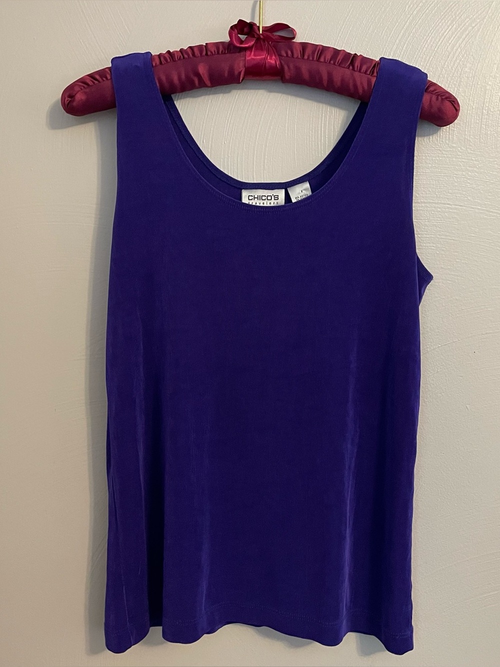 Chicos Travelers Women’s Tank Size 1 Barney Purple Color
